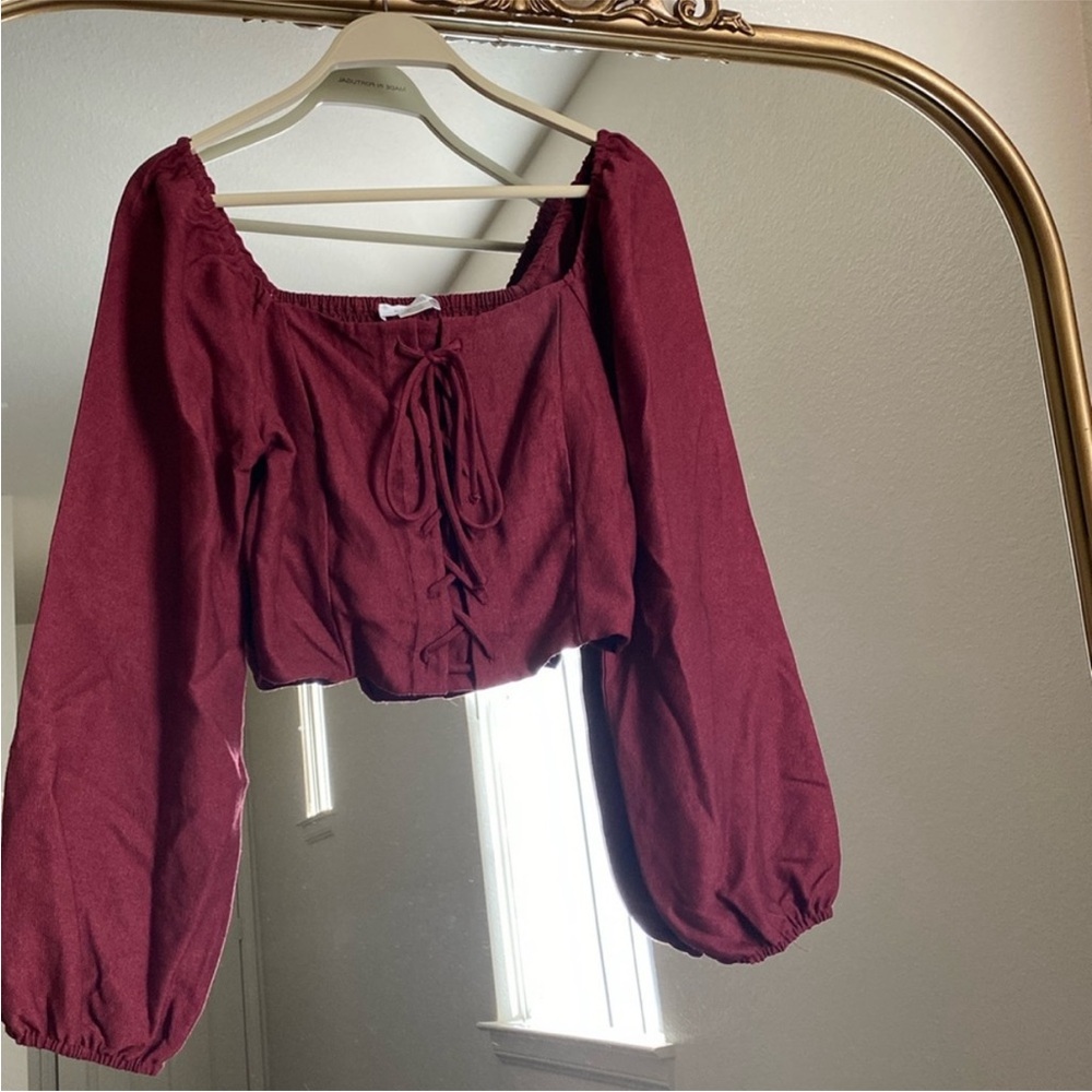 Crop Lace Up Top